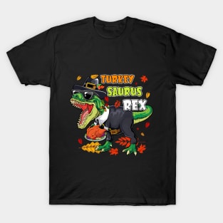 Turkey Saurus Rex Funny Dinosaur T Rex Thanksgiving T-Shirt